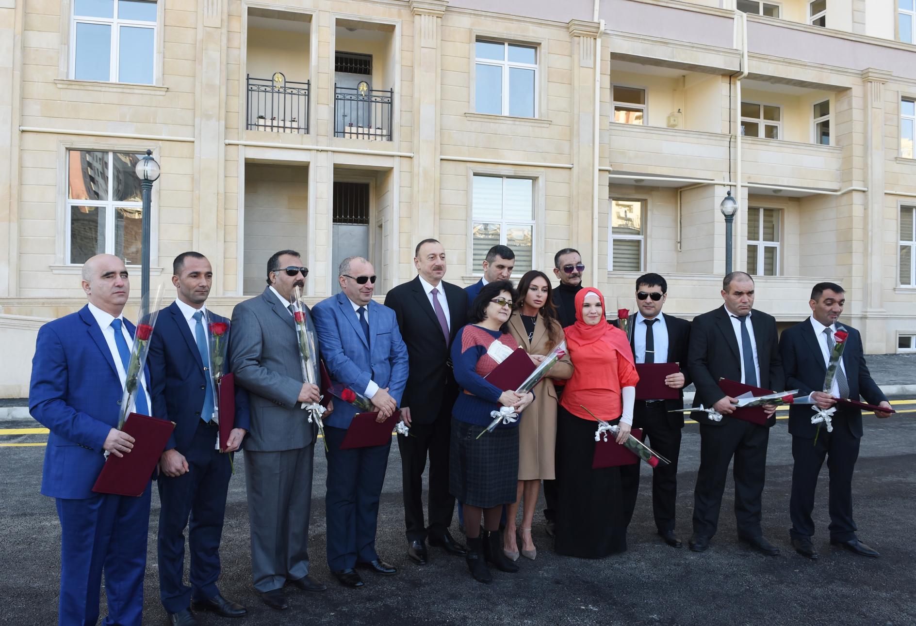President Ilham Aliyev has attended the opening of a new residential building for the visually impaired
